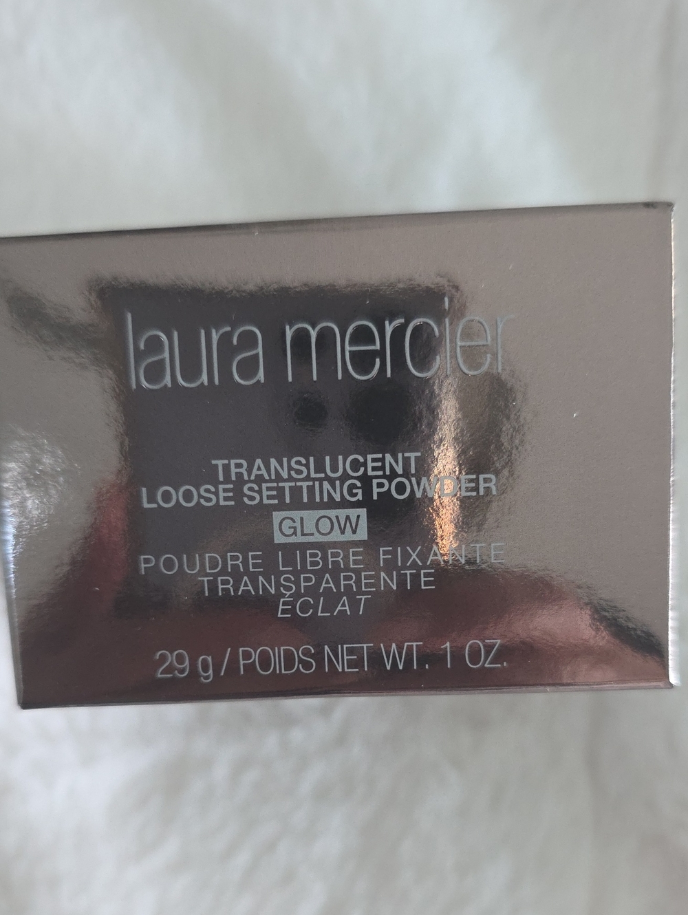 laura mercier Translucent Loose Setting Powder Glow - Metallic Rose Packaging